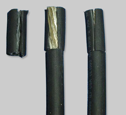 Example of cable stripped with the CST-C3 Cable Stripper.